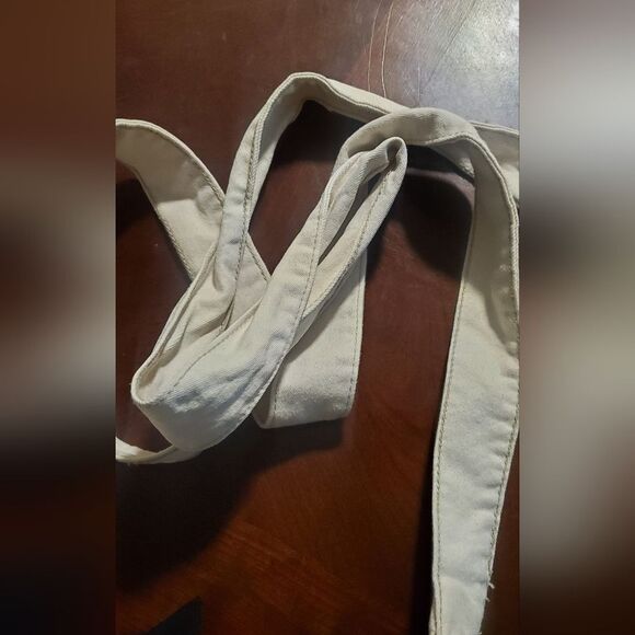 Avec Les Filles Tie Waist Denim Jumpsuit – Ecru Cream Women’s One Piece - Picture 14 of 15